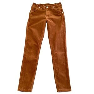 Topo Designs Cord Pants Rust Brown Size 6 Stretch Mid-Rise